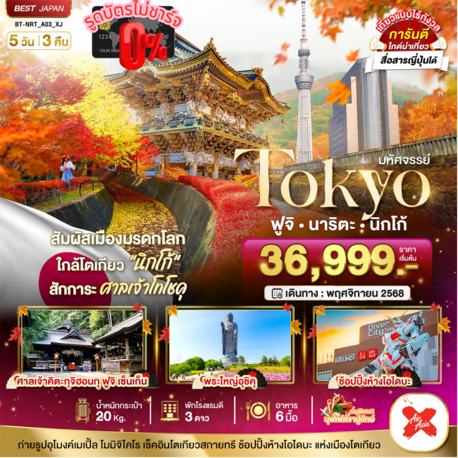 ทัวร์ญี่ปุ่น TOKYO ฟูจิ นาริตะ นิกโก้ ทัวร์ญี่ปุ่น TOKYO ฟูจิ นาริตะ นิกโก้