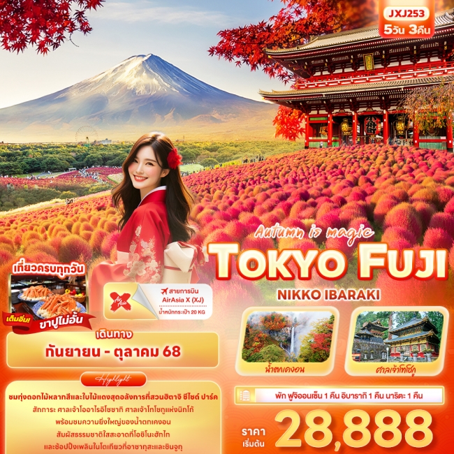 ทัวร์ญี่ปุ่น โตเกียว Autumn is magic TOKYO FUJI NIKO IBARAKI