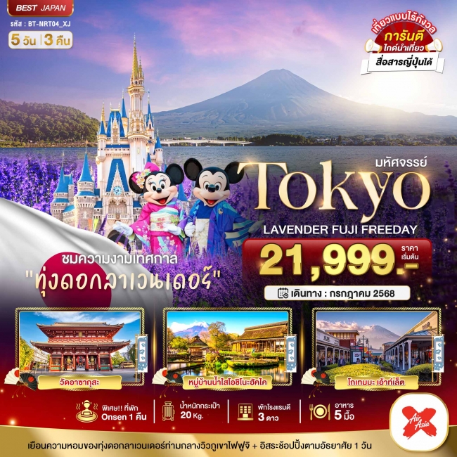 ทัวร์ญี่ปุ่น TOKYO ลาเวนเดอร์ ฟูจิ อิสระ 1 วัน