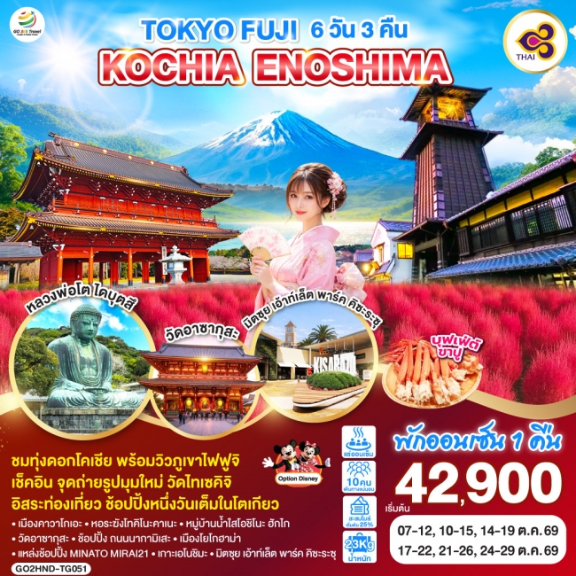 ทัวร์ญี่ปุ่น TOKYO FUJI KOCHIA ENOSHIMA 6D 3N ทัวร์ญี่ปุ่น TOKYO FUJI KOCHIA ENOSHIMA 6D 3N