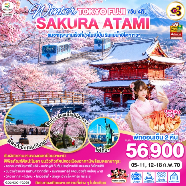 ทัวร์ญี่ปุ่น TOKYO FUJI SAKURA ATAMI 7D 4N ทัวร์ญี่ปุ่น TOKYO FUJI SAKURA ATAMI 7D 4N