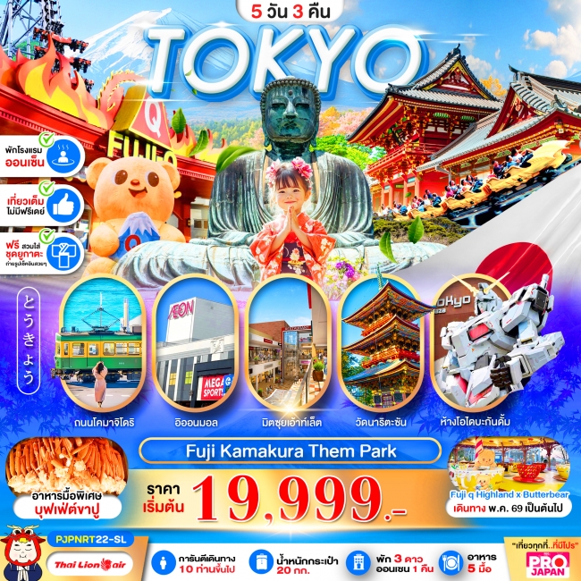 ทัวร์ญี่ปุ่น TOKYO FUJI KAMAKURA THEM PARK FULL DAY 5D3N ทัวร์ญี่ปุ่น TOKYO FUJI KAMAKURA THEM PARK FULL DAY 5D3N