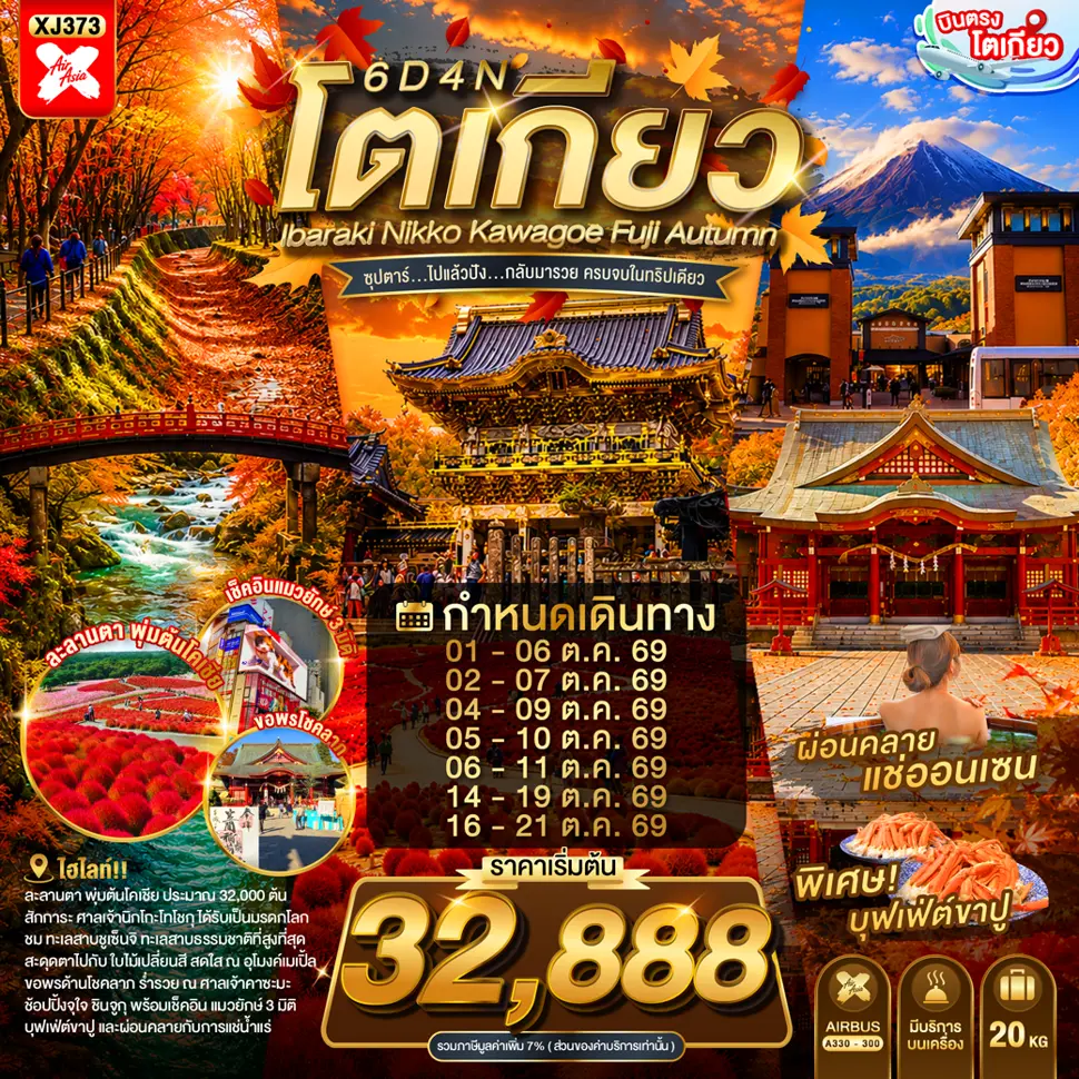 ทัวร์ญี่ปุ่น TOKYO IBARAKI NIKKO KAWAGOE FUJI AUTUMN 6D 4N ทัวร์ญี่ปุ่น TOKYO IBARAKI NIKKO KAWAGOE FUJI AUTUMN 6D 4N