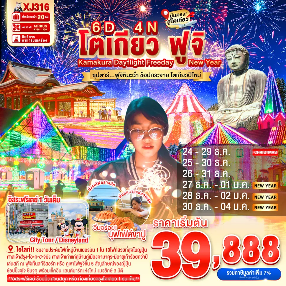 ทัวร์ญี่ปุ่น TOKYO KAMAKURA FUJI FREEDAY NEW YEAR 