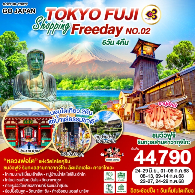 ทัวร์ญี่ปุ่น TOKYO FUJI SHOPPING FREE DAY NO.02