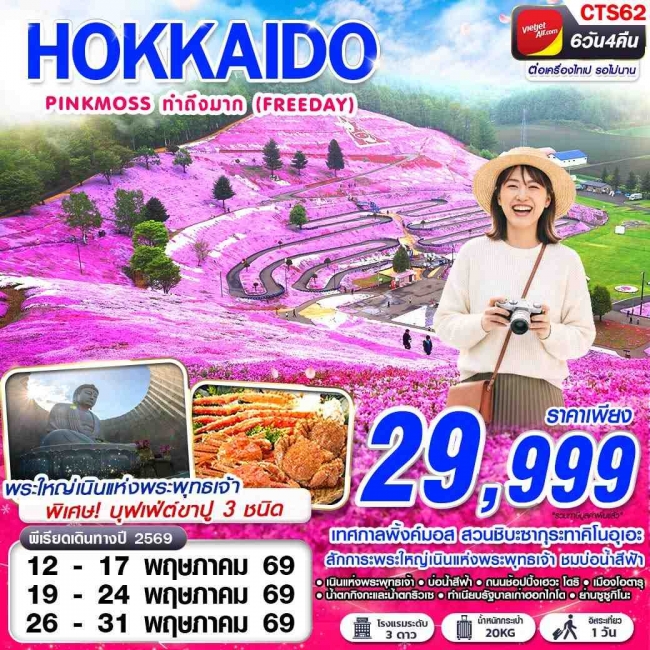 ทัวร์ HOKAIDO PINKMOSS ทำถึงมาก 6D4N