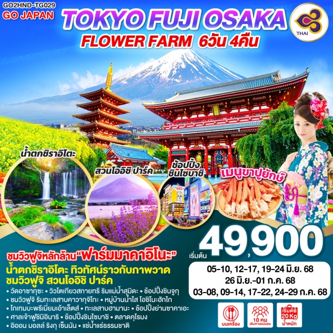 ทัวร์ญี่ปุ่น TOKYO FUJI OSAKA FLOWER FARM 
