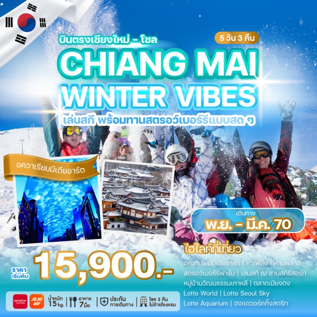 ทัวร์เกาหลีบินตรงเชียงใหม่ - โซล CHIANG MAI WINTER VIBES 5 คืน 3 คืน