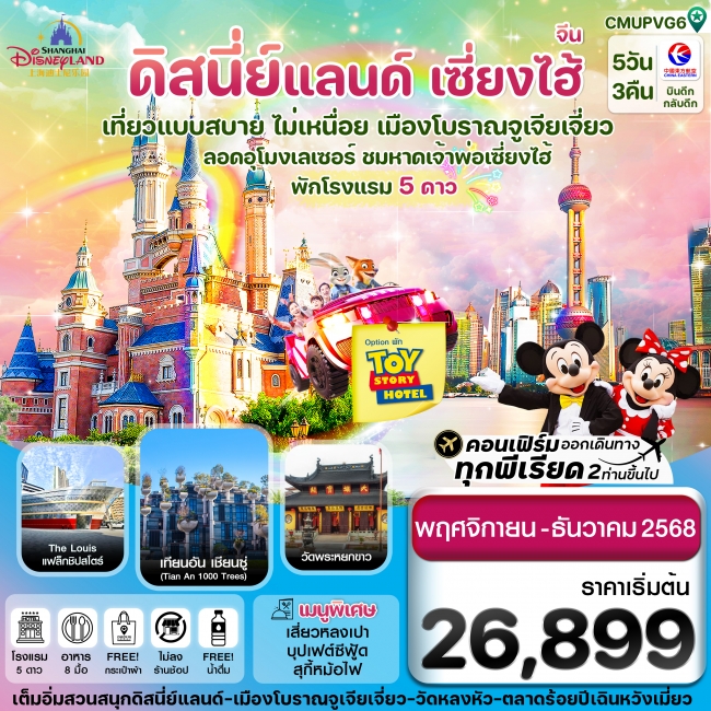 ทัวร์จีนเซี่ยงไฮ้-ดิสนีย์แลนด์-Option Toy Story Hotel
