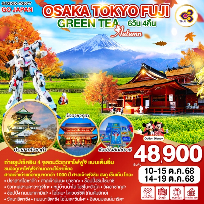 ทัวร์ญี่ปุ่น OSAKA TOKYO FUJI GREEN TEA AUTUMN