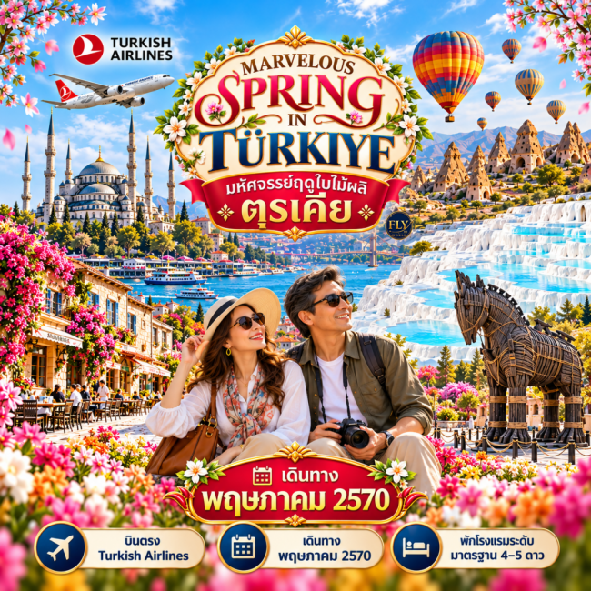 ทัวร์ตุรเคีย ฤดูใบไม้ผลิ MARVELOUS SPRING IN TURKIYE TULIP FESTIVAL 9 วัน 7 คืน