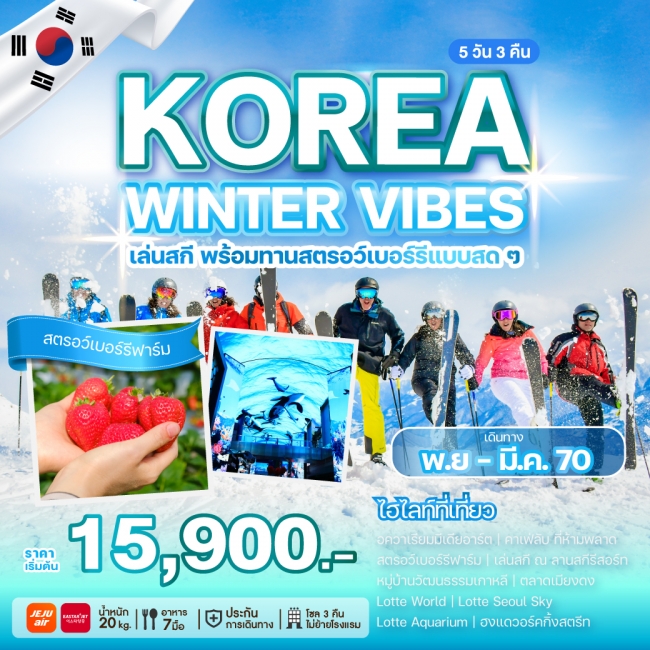 ทัวร์เกาหลี KOREA WINTER VIBES 5 คืน 3 คืน ทัวร์เกาหลี KOREA WINTER VIBES 5 คืน 3 คืน