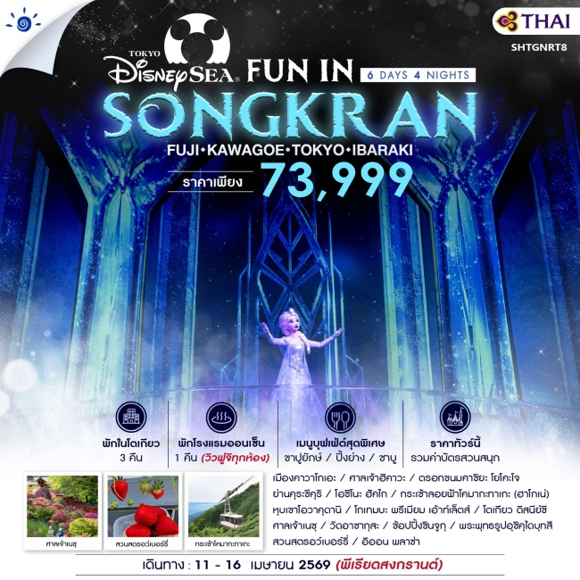 ทัวร์ญี่ปุ่น TOKYO FUJI DISNEYSEA 6 วัน 4 คืน