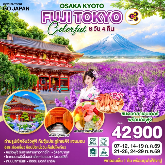 ทัวร์ญี่ปุ่น OSAKA KYOTO FUJI TOKYO COLORFUL 6D 4N